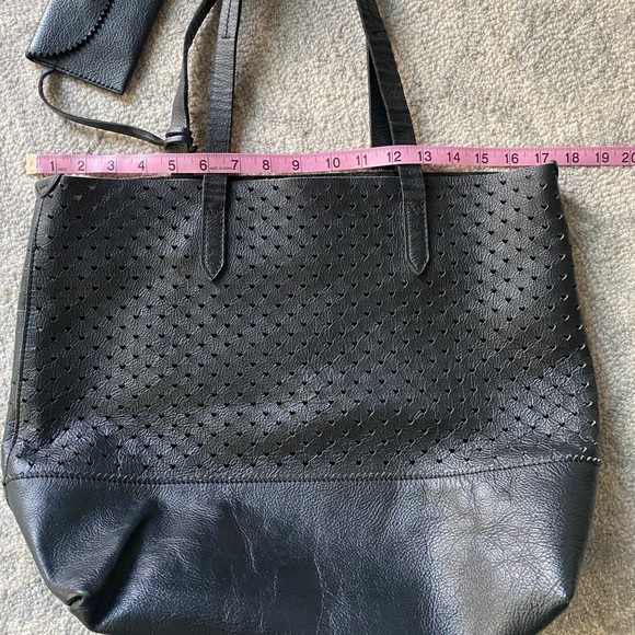 J.Crew Leather Perforated Heart Tote Bag - Picture 4 of 5